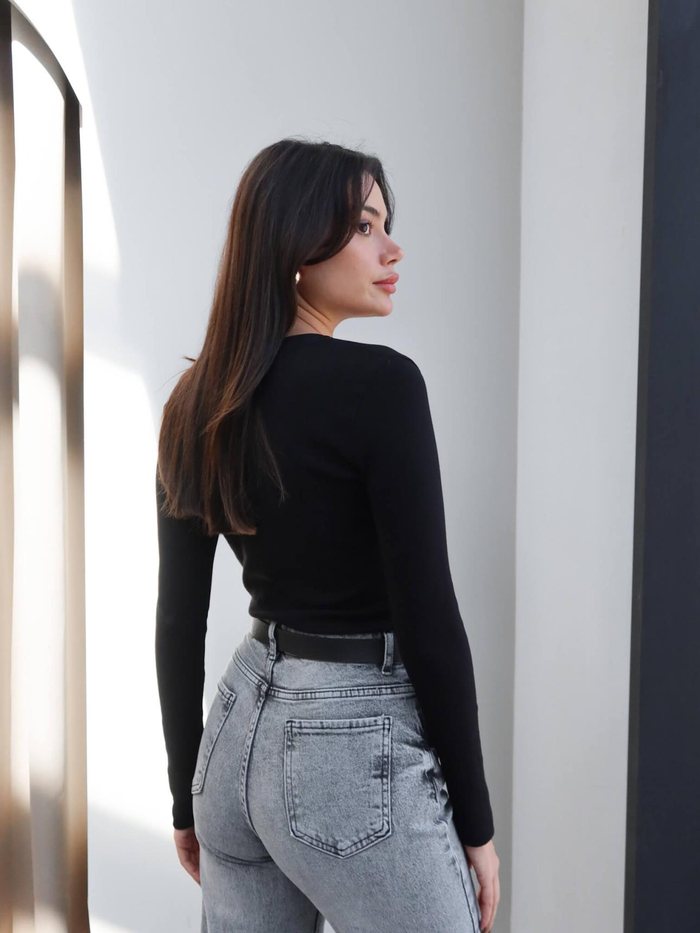 Fitil Desen Çıtçıtlı Bluz