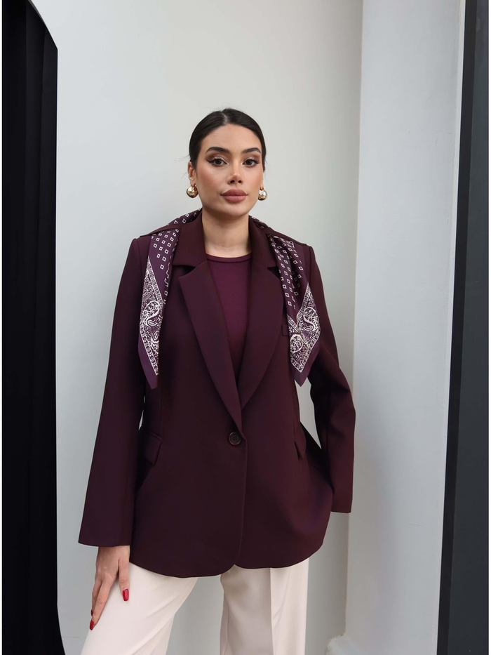 Fular Detay Blazer Ceket