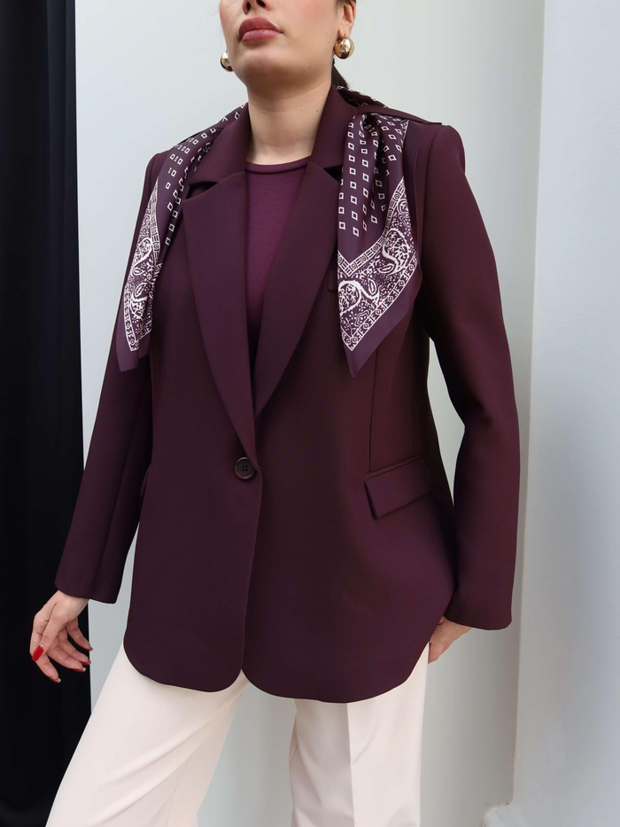 Fular Detay Blazer Ceket
