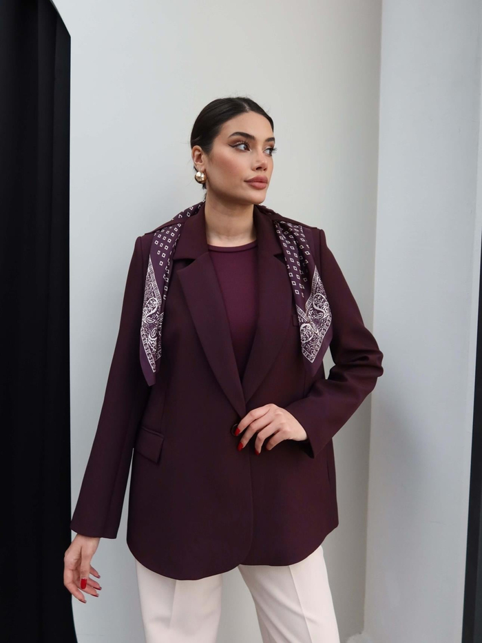 Fular Detay Blazer Ceket