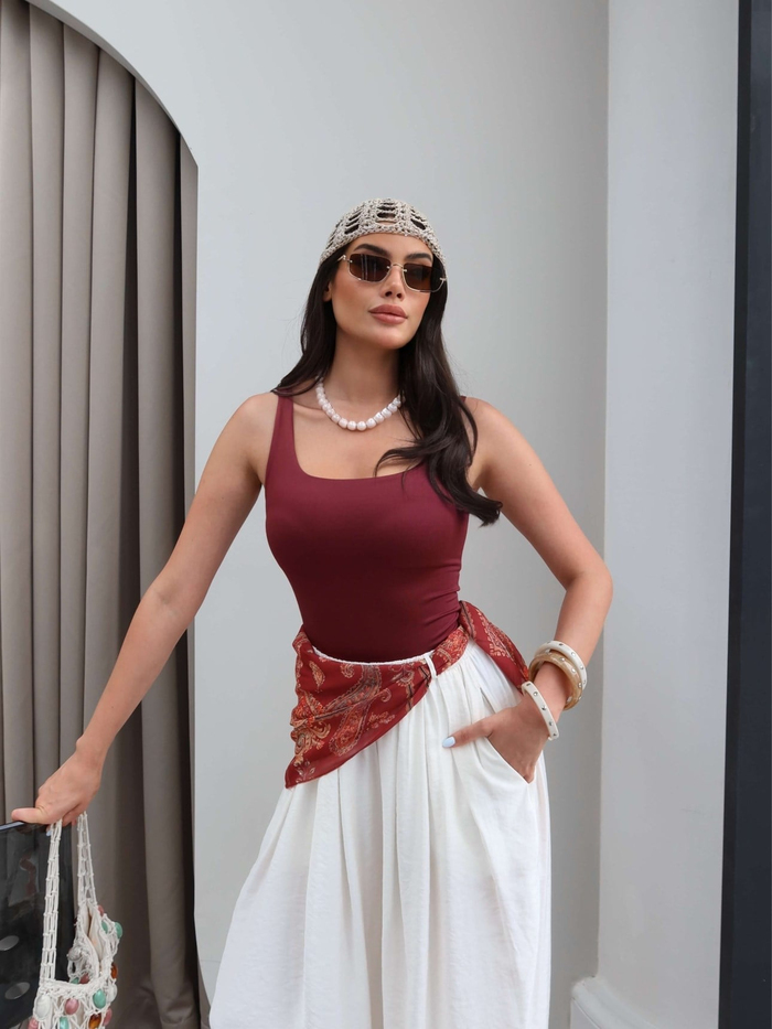 Fularlı Şalvar Pantolon