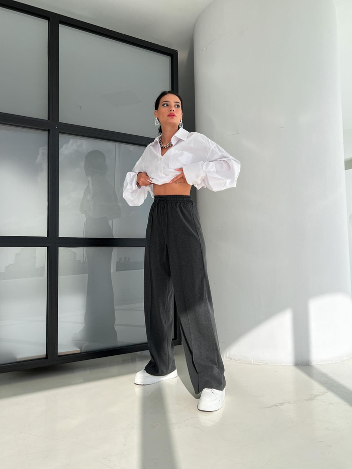 Füme Front Seam Baggy Pantolon