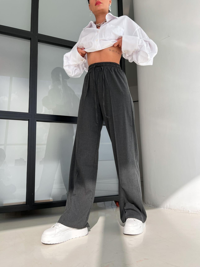Füme Front Seam Baggy Pantolon