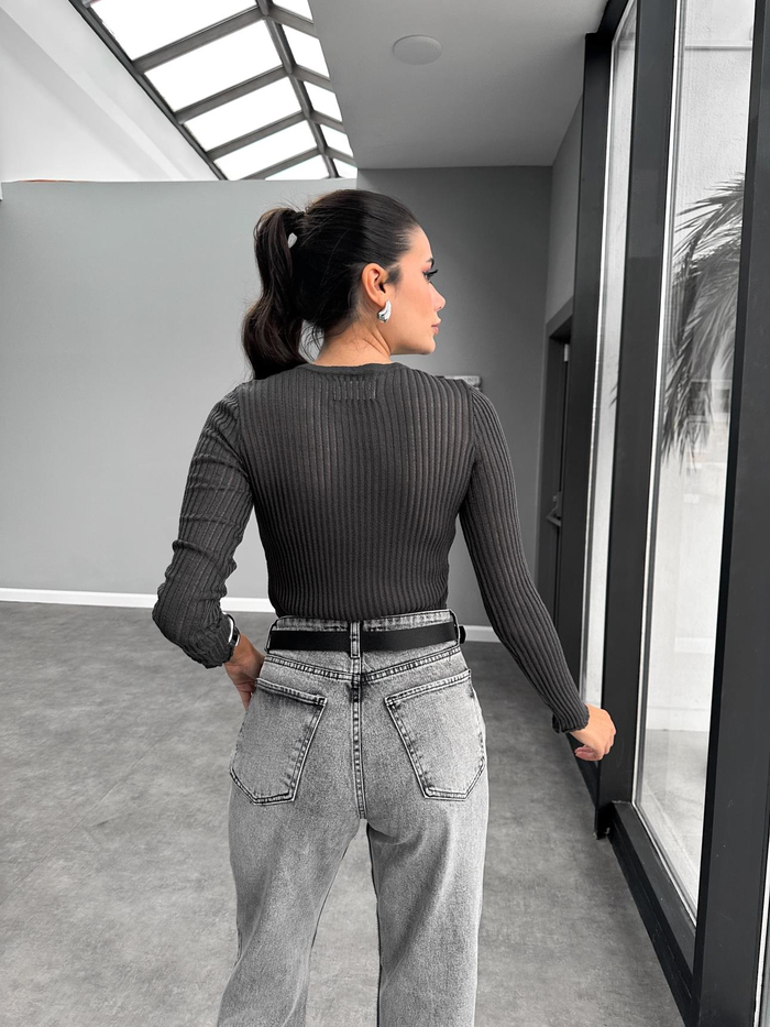Füme Uzun Kol Fitilli Bluz