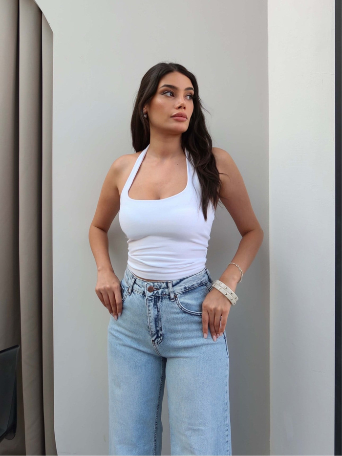 Geniş Paça Dantel Detaylı Jean
