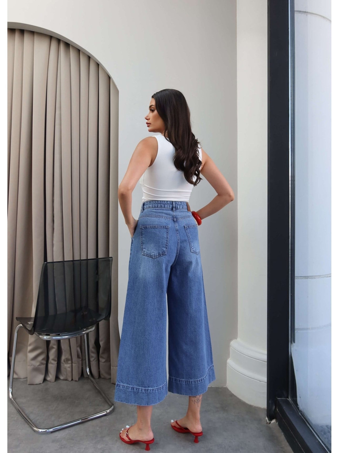 Geniş Paça Kapri Jean