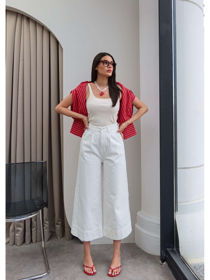 Geniş Paça Kapri Jean