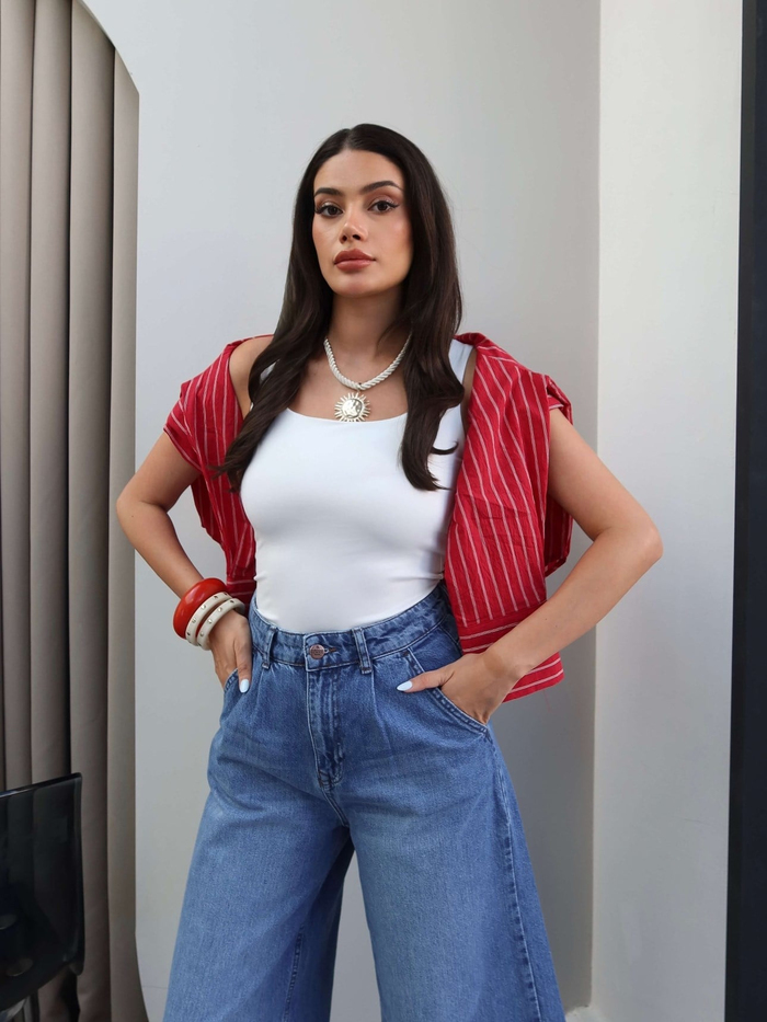 Geniş Paça Kapri Jean