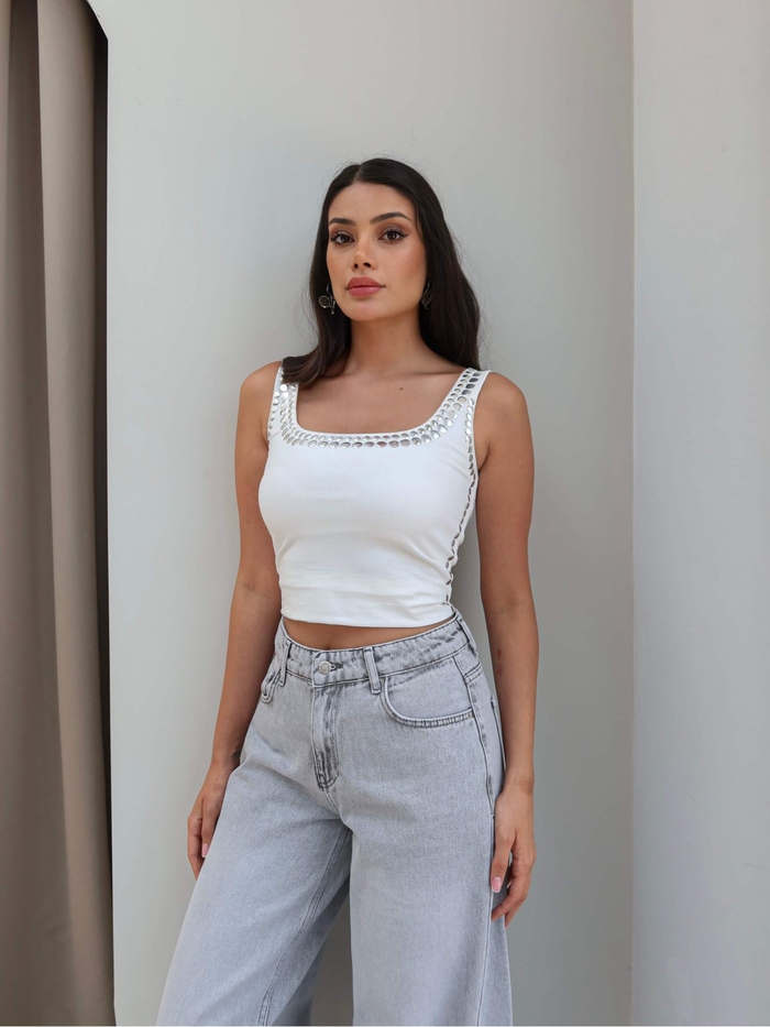 Geniş Paça Yan Dikişli Jean