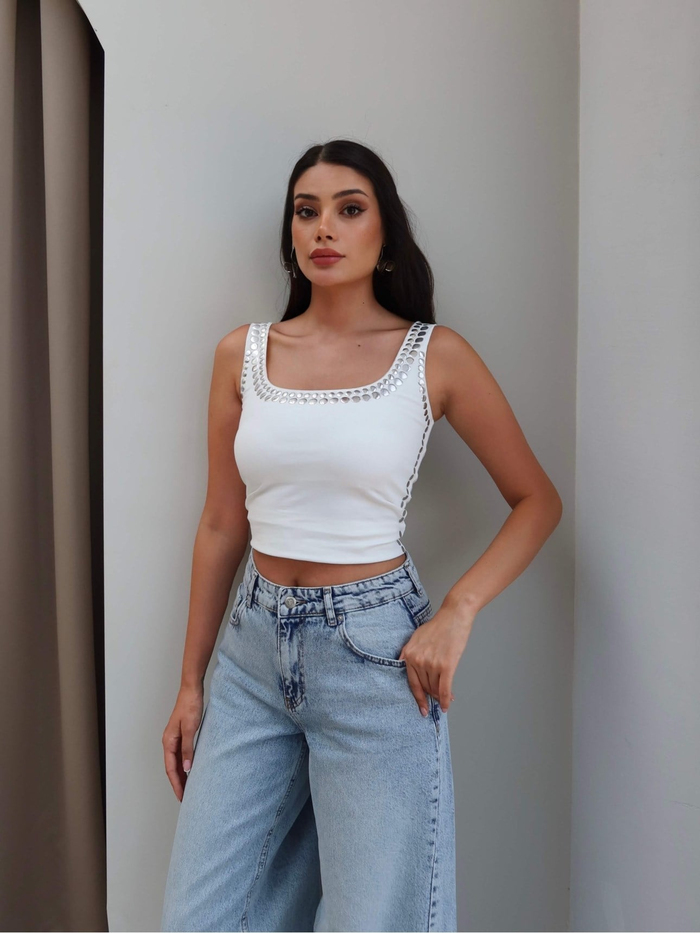 Geniş Paça Yan Dikişli Jean