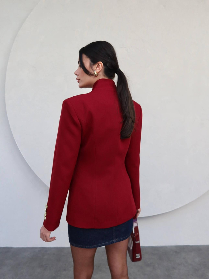 Gold Düğmeli Blazer Ceket
