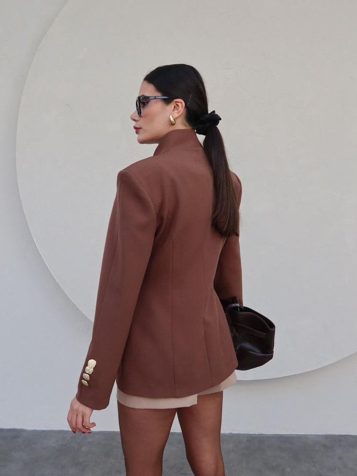 Gold Düğmeli Blazer Ceket