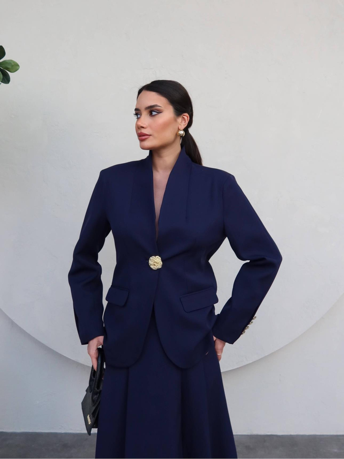 Gold Düğmeli Blazer Ceket