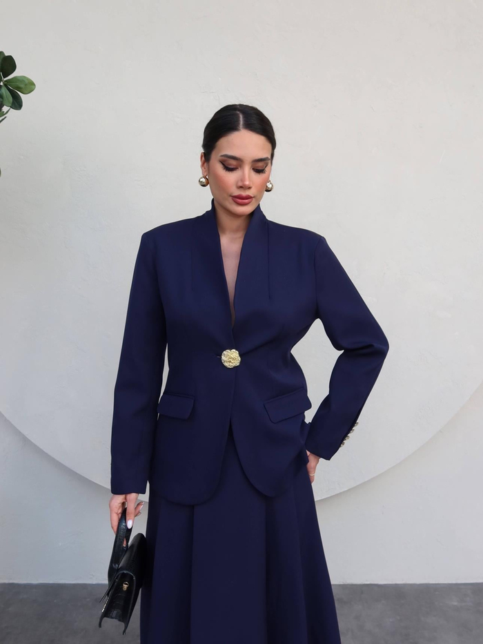 Gold Düğmeli Blazer Ceket