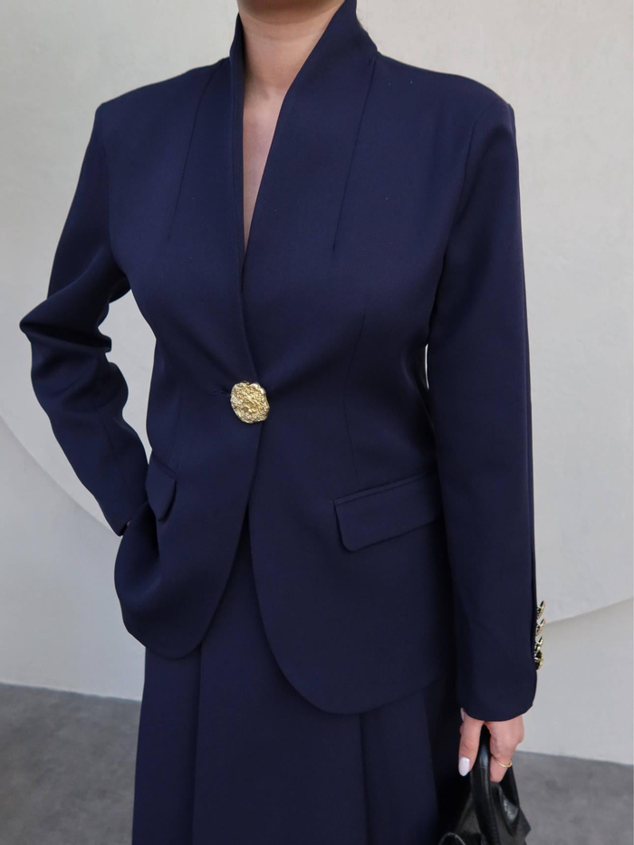 Gold Düğmeli Blazer Ceket