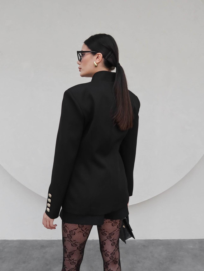 Gold Düğmeli Blazer Ceket