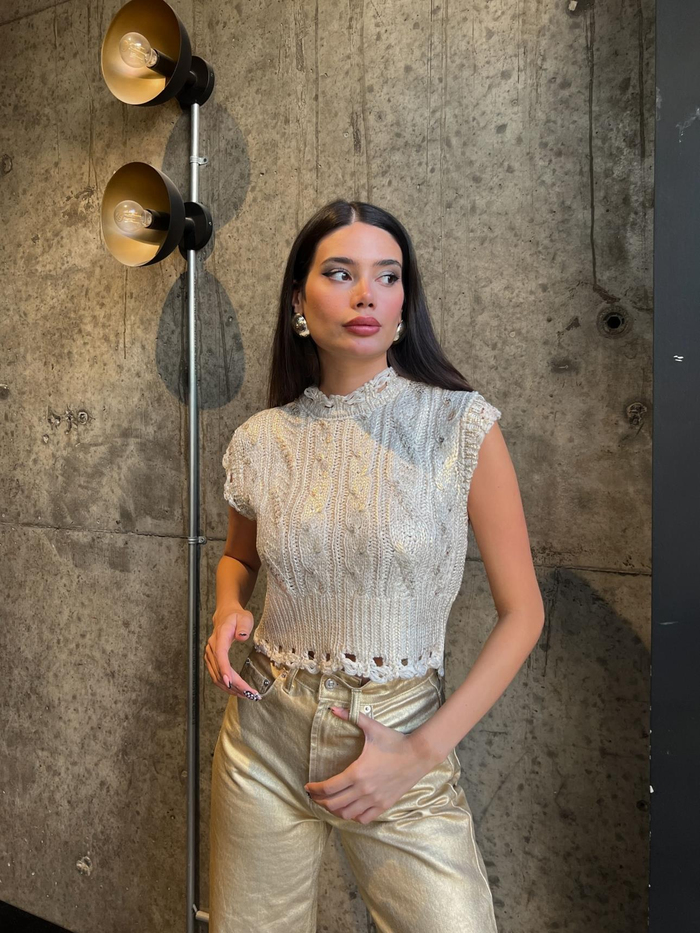 Gold Varaklı Süveter