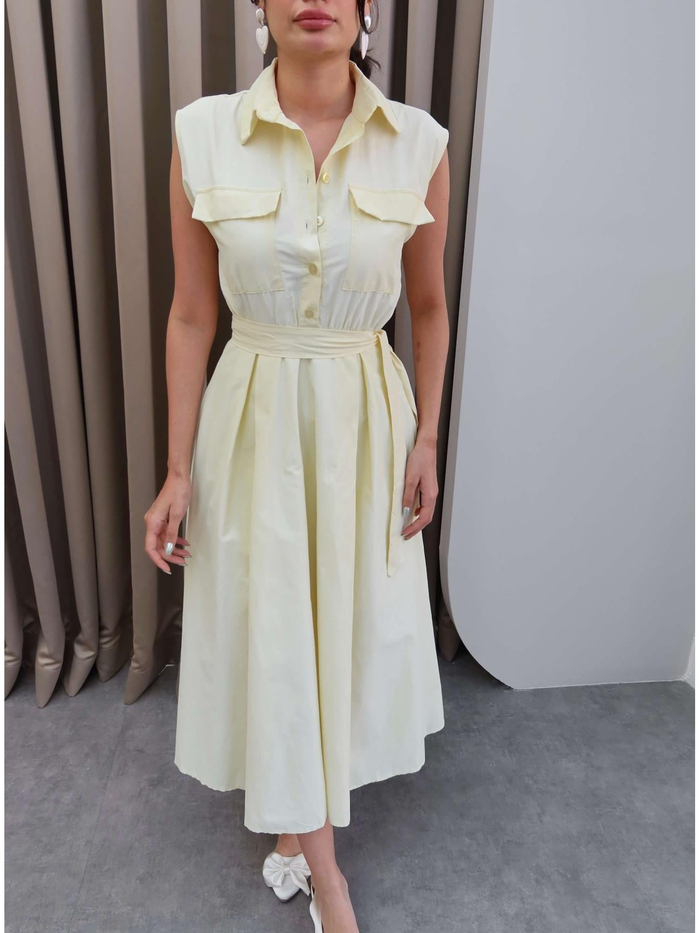 Gömlek Yaka Poplin Elbise