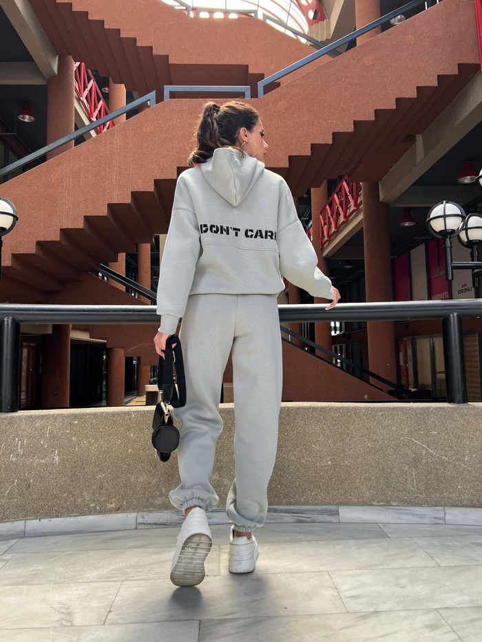 Gri Hoodie Eşofman Takım
