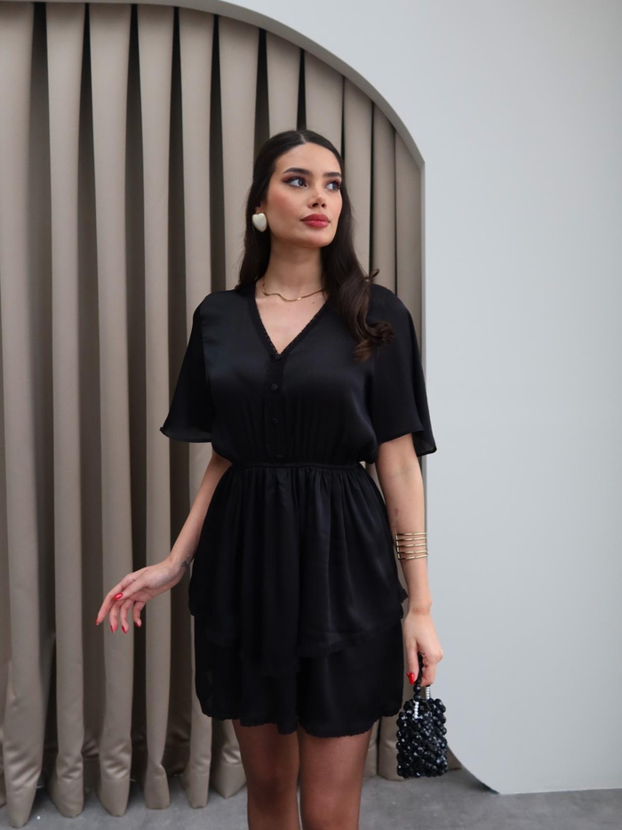Güpür Detaylı Şifon Elbise