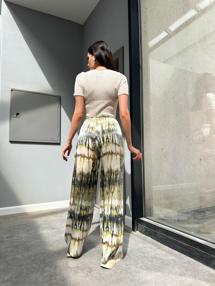 Haki Batik Desenli Pantolon