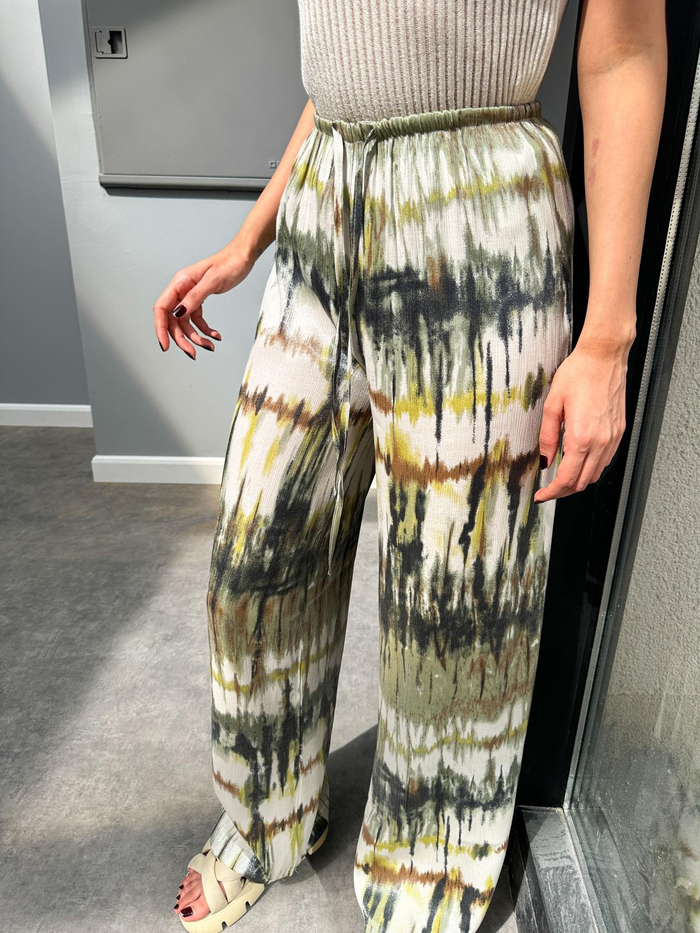 Haki Batik Desenli Pantolon