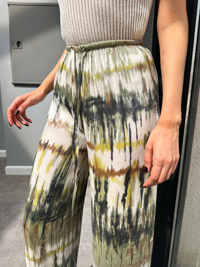 Haki Batik Desenli Pantolon
