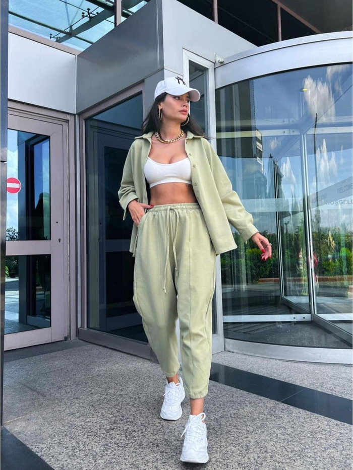 Haki Chıc Oversize Takım