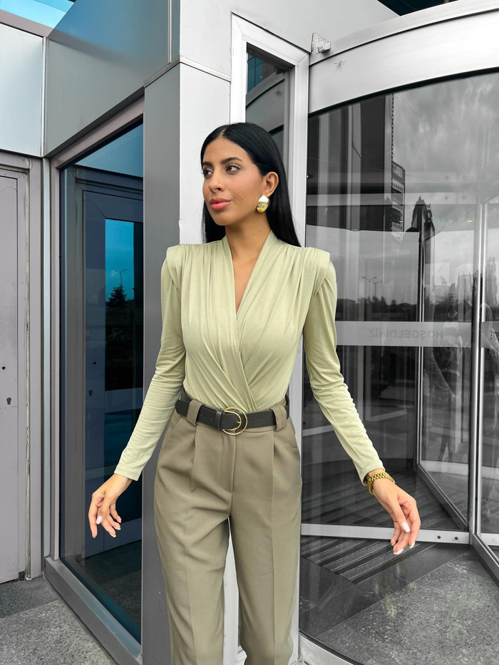 Haki Çıtçıtlı Body