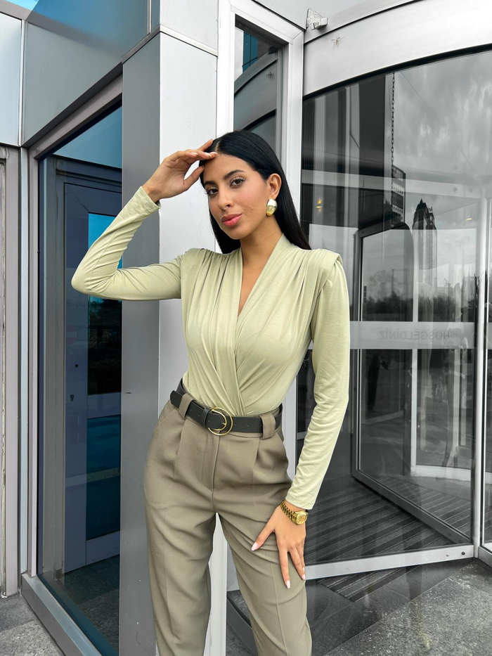 Haki Çıtçıtlı Body