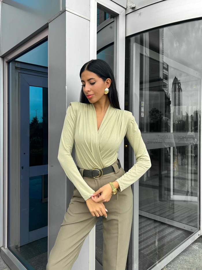 Haki Çıtçıtlı Body