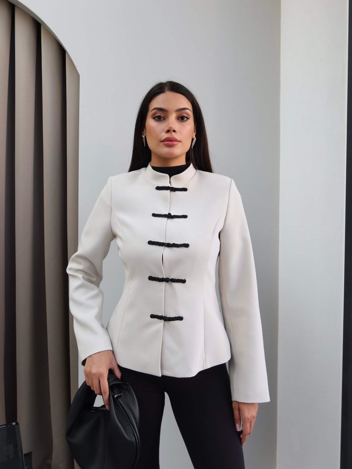 Hakim Yaka İlmek Düğmeli Ceket