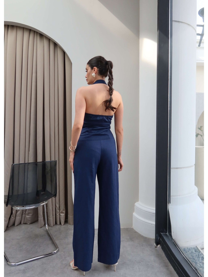 Halter Yaka Gold Aksesuarlı İkili Takım