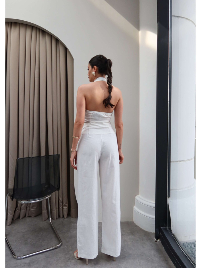 Halter Yaka Gold Aksesuarlı İkili Takım