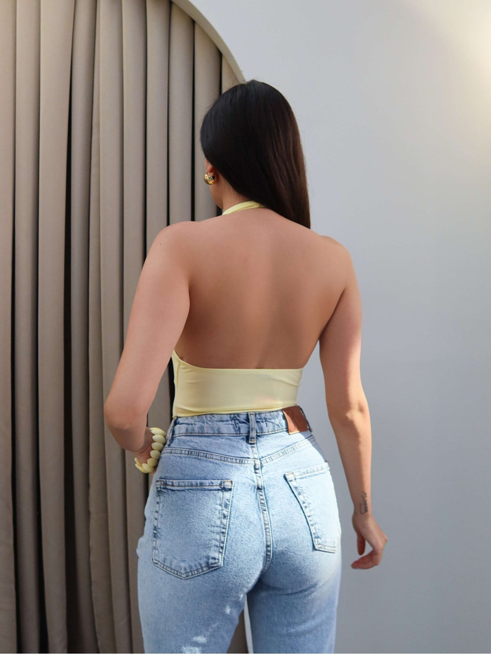 Halter Yaka Tokalı Bluz