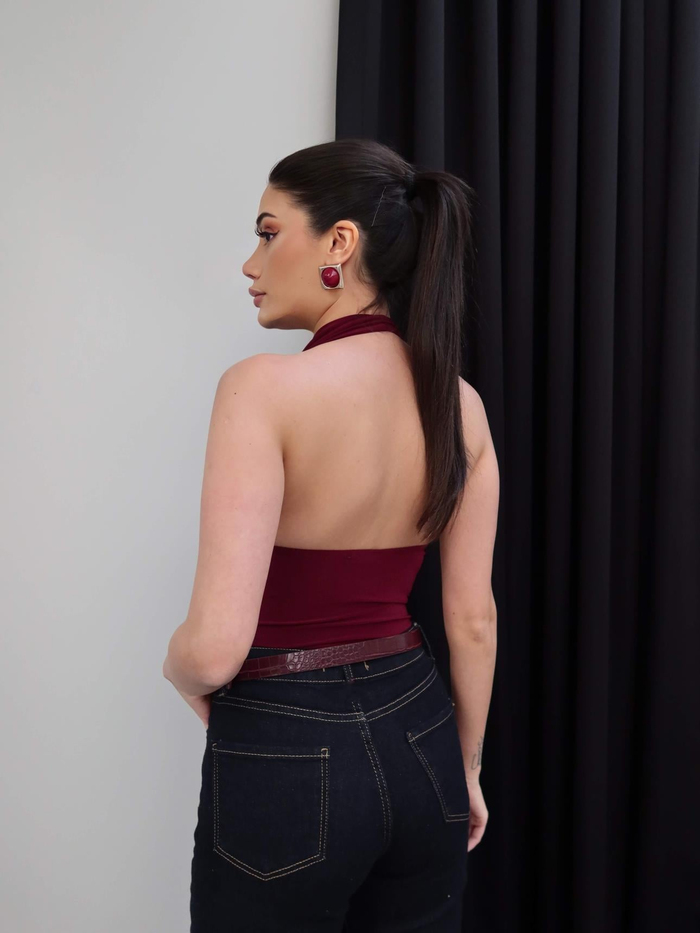 Halter Yaka Tokalı Bluz