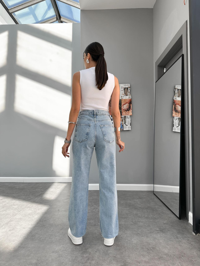 Ice Blue Straight Fit Orj Jean
