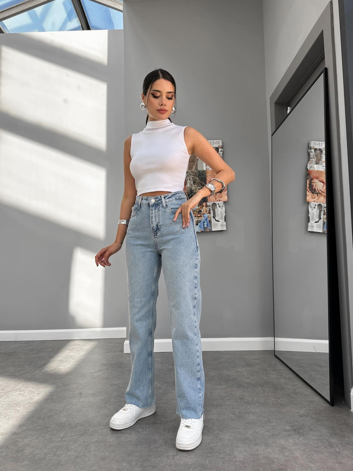 Ice Blue Straight Fit Orj Jean