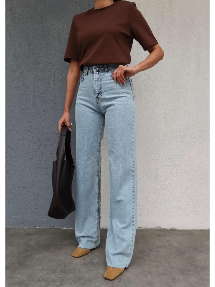 Ice Blue Wide-Leg Jean