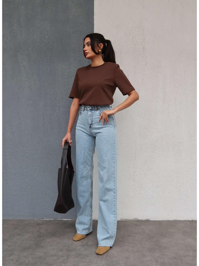 Ice Blue Wide-Leg Jean