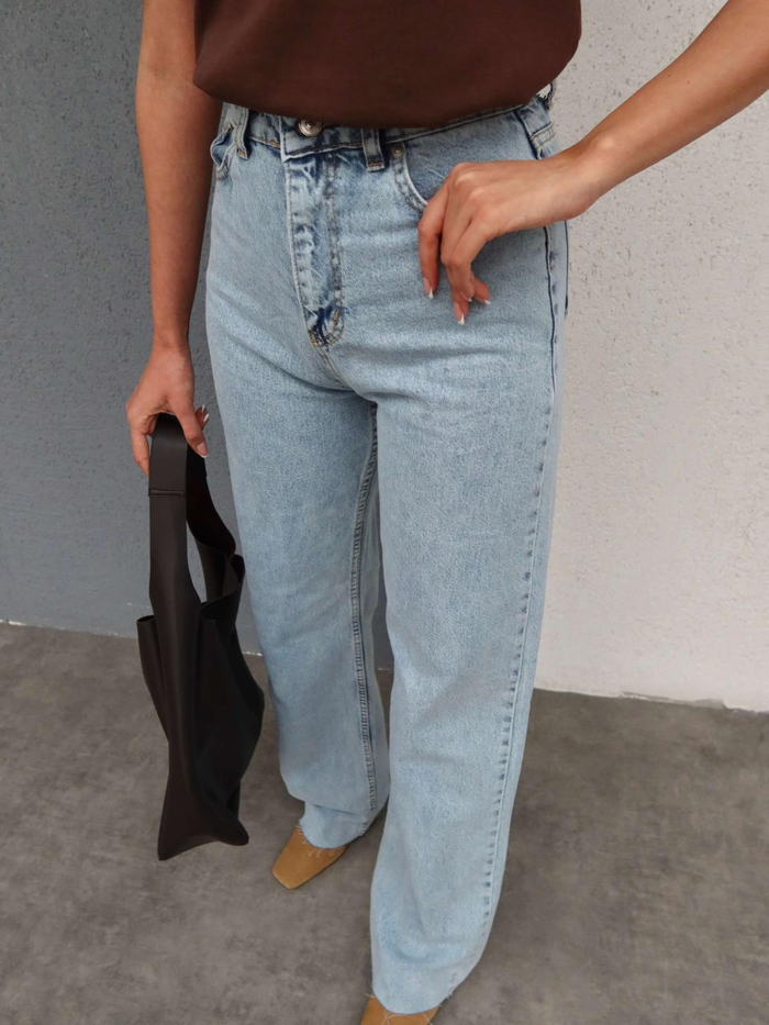 Ice Blue Wide-Leg Jean