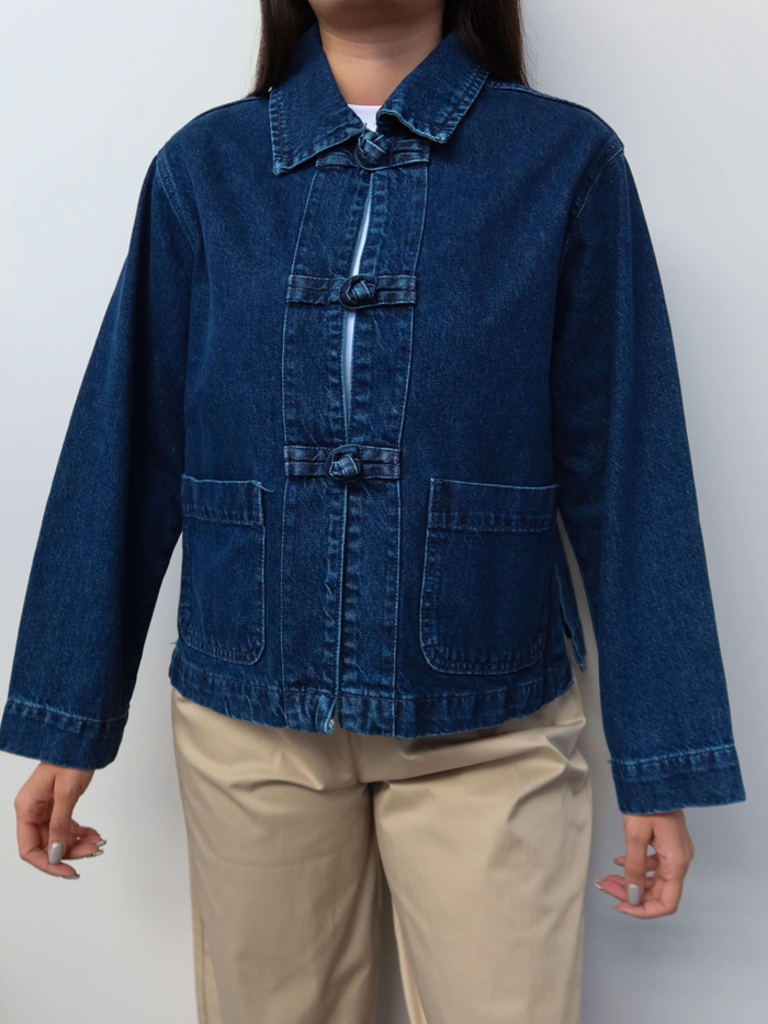 İlmek Düğmeli Denim Ceket