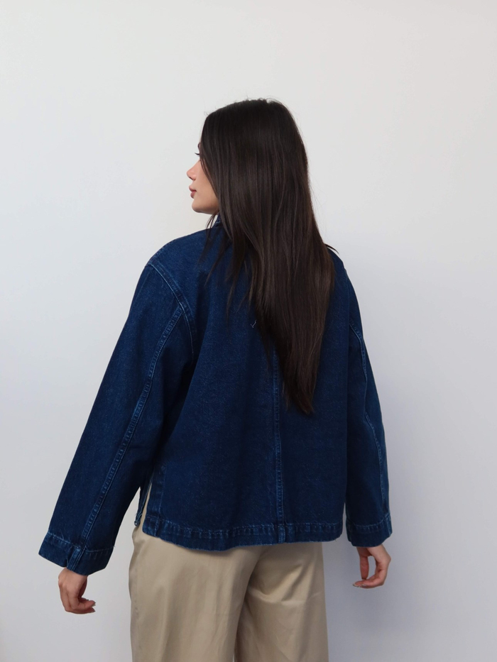 İlmek Düğmeli Denim Ceket