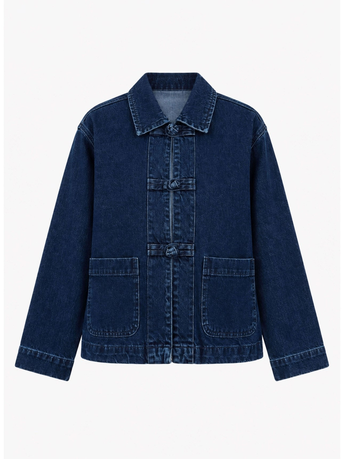 İlmek Düğmeli Denim Ceket
