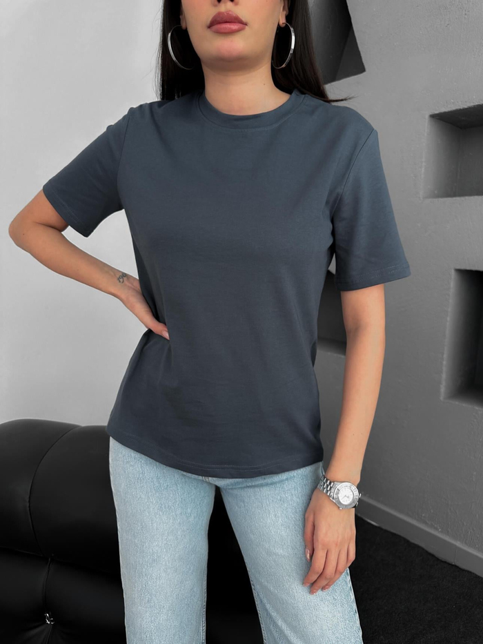 İndigo Bisiklet Yaka Orj Tshirt