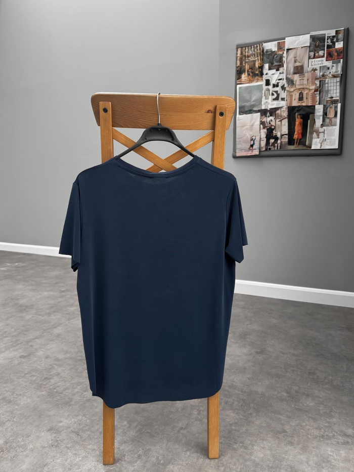 İndigo Oval Kesim Tshirt