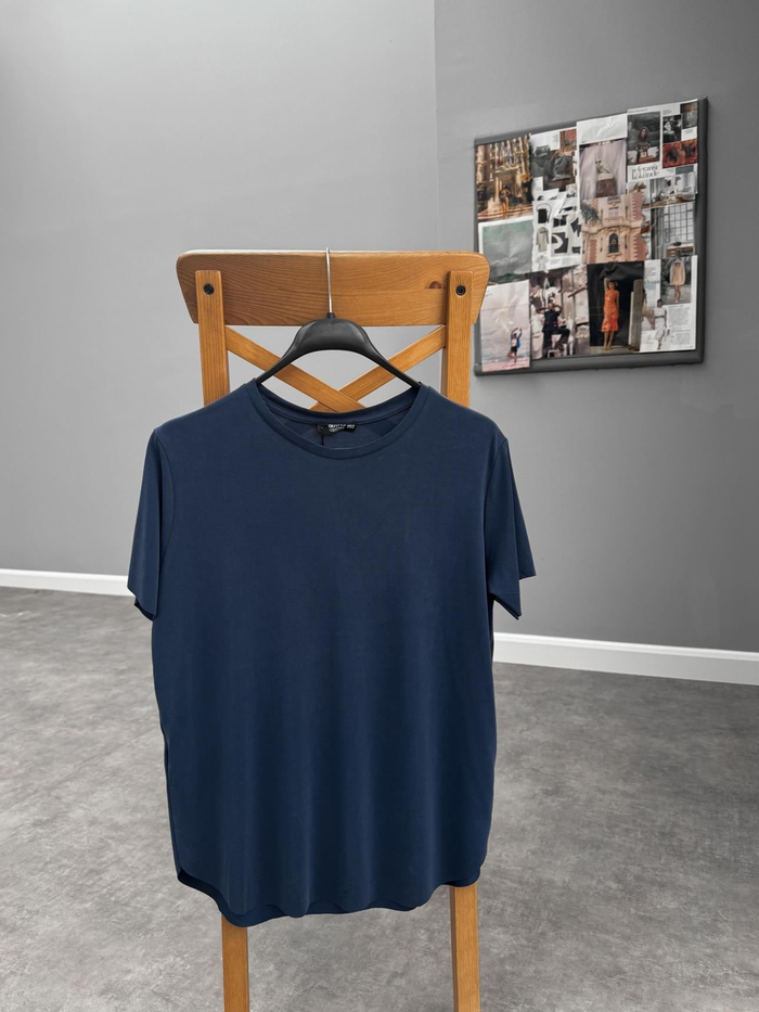İndigo Oval Kesim Tshirt