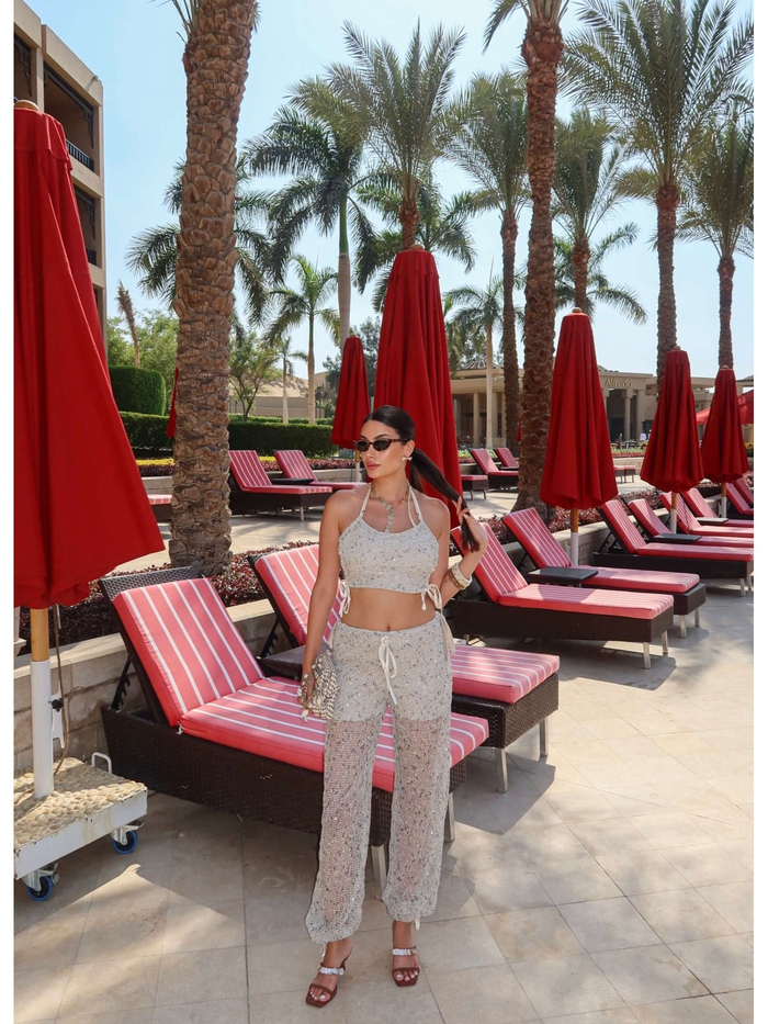 Işıltılı Halter Crop Takım EH Collection