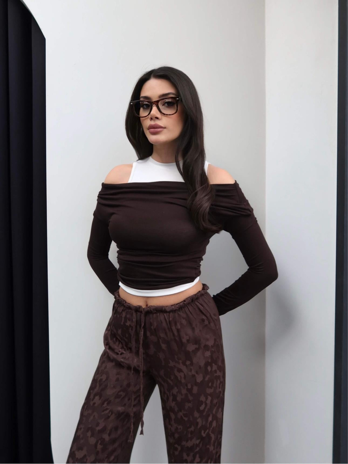 Jakarlı Saten Pantolon