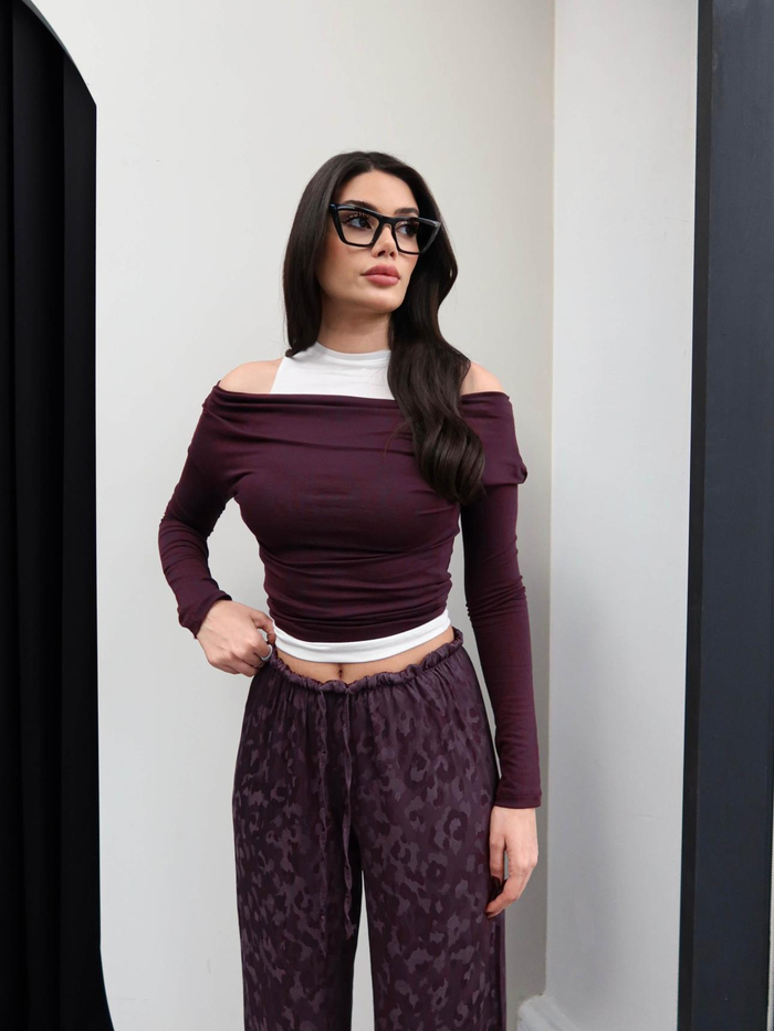 Jakarlı Saten Pantolon